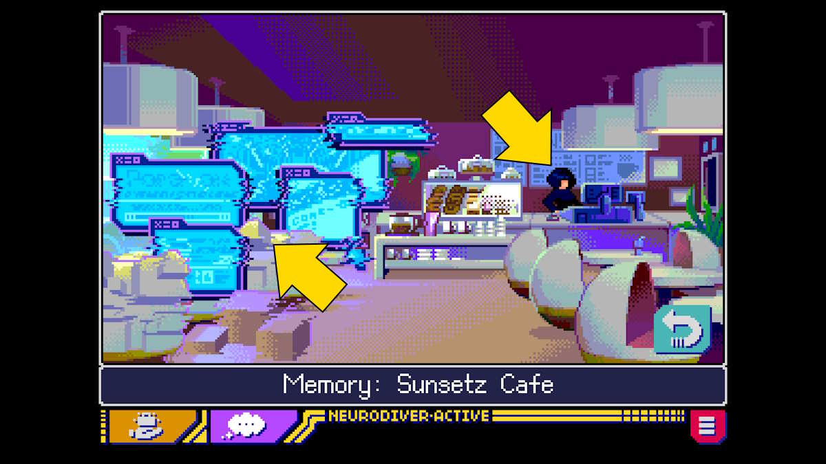 Tomkat's cafe dream in Read Only Memories: Neurodiver