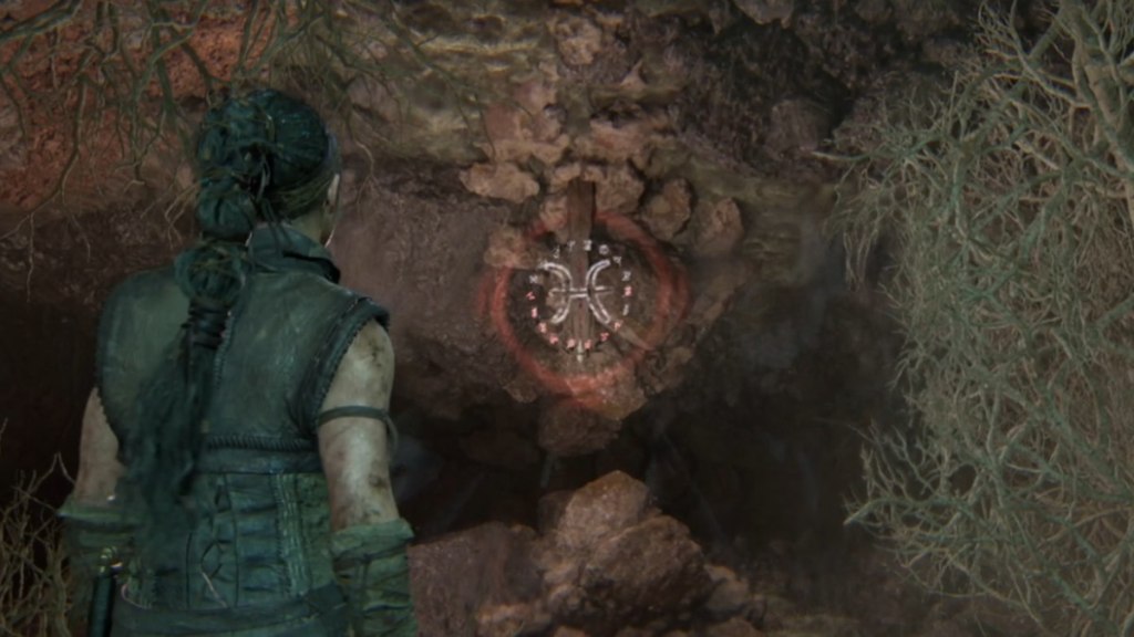 Lorestone on the ceiling in Hellblade 2