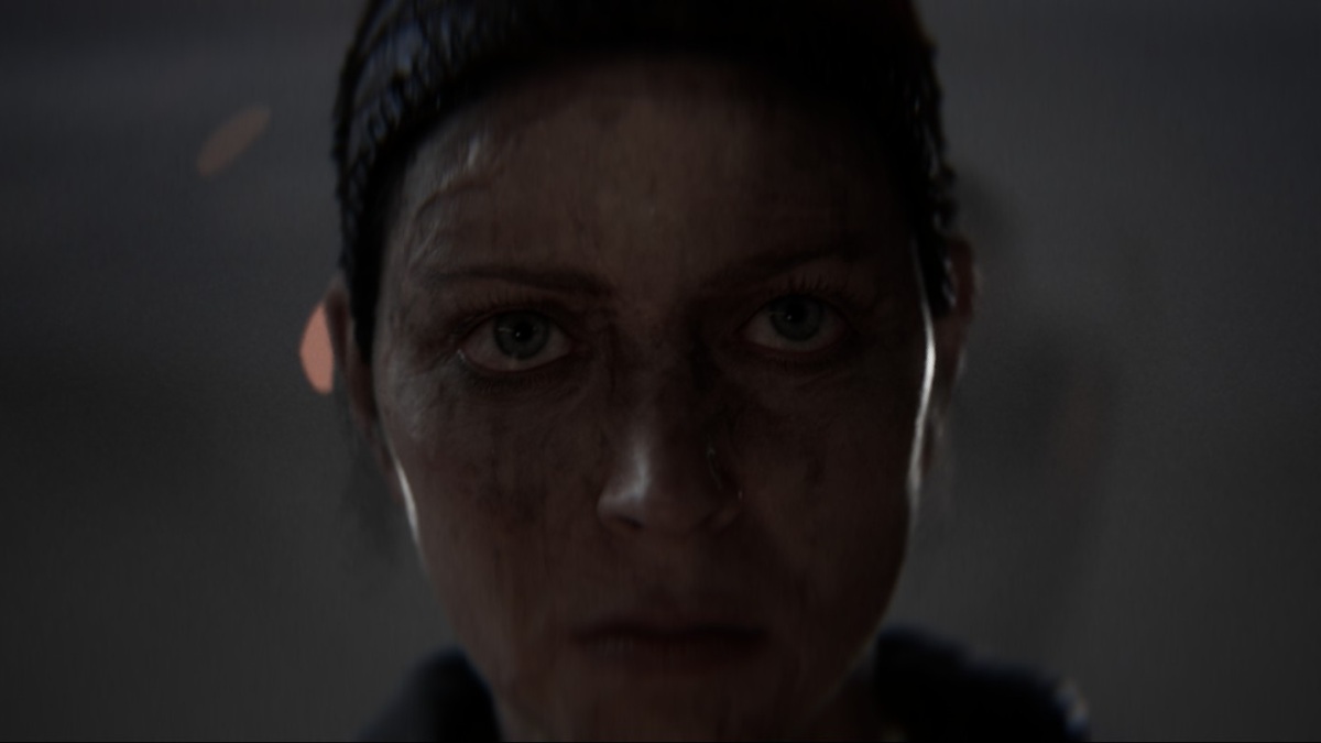 Senua looking at something in Hellblade II