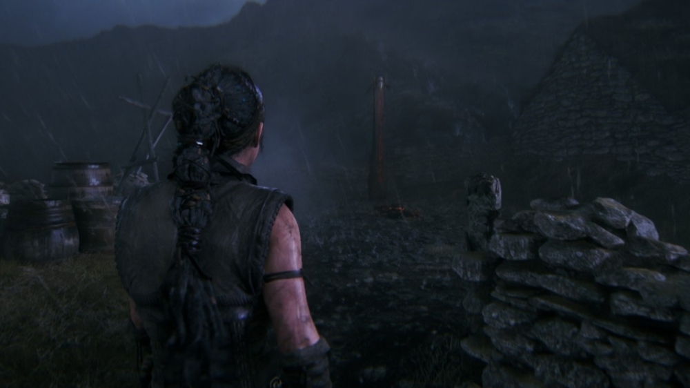 Lorestone in the settlement on top of the hill in Hellblade II