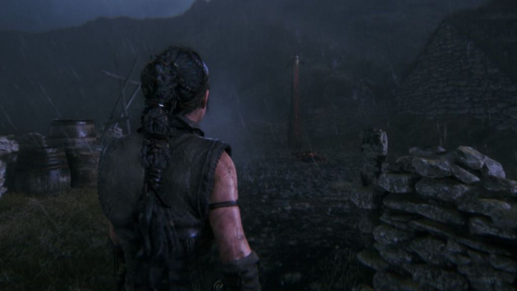 Lorestone in the settlement on top of the hill in Hellblade II