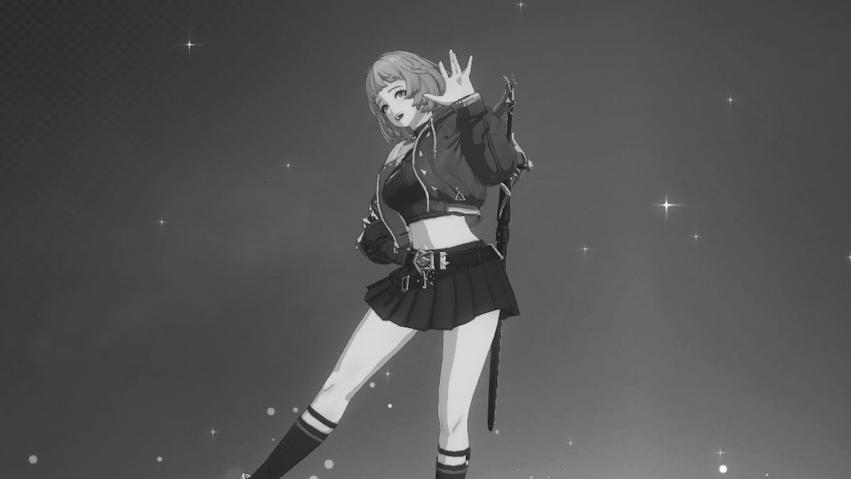 Black and white image of Hunter Emma Laurent from Solo Leveling Arise