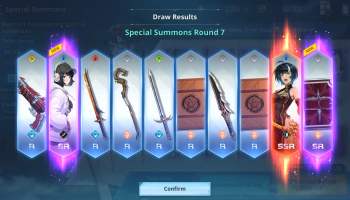Solo Leveling Arise Special Summon process of pulling for weapons and hunters