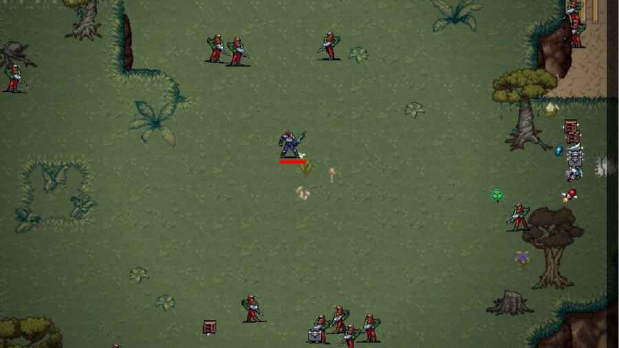 Vampire Survivors Operation Guns Lucia fighting on a map