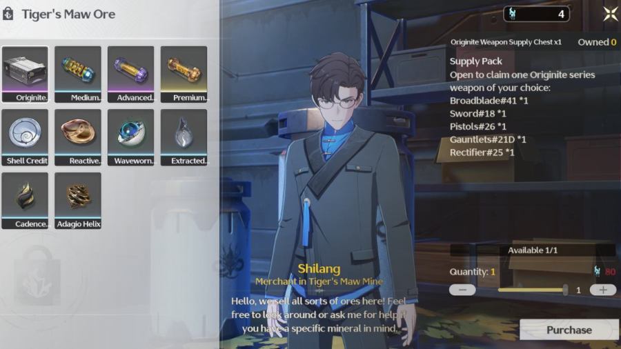NPC who sells the Weapon Selector in Tiger Maw location in Wuthering Waves