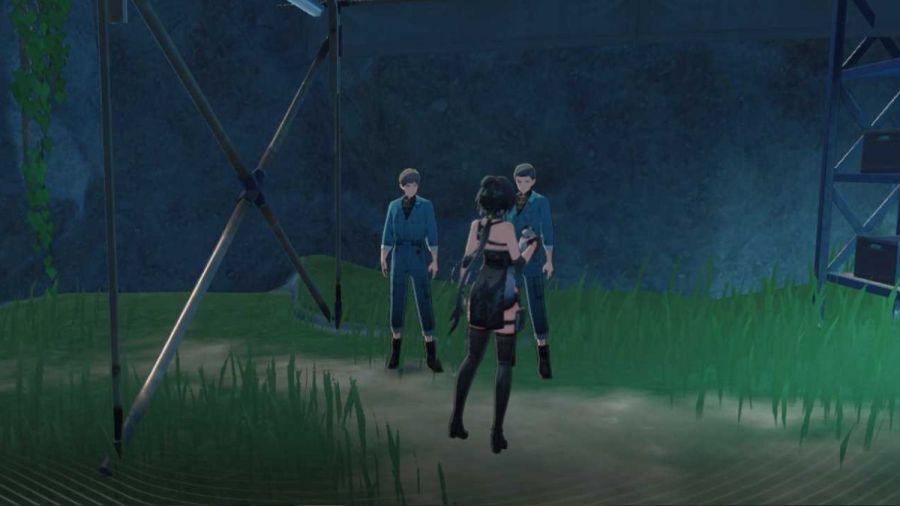 Quiz and Quwen in front of Rover in Wuthering Waves