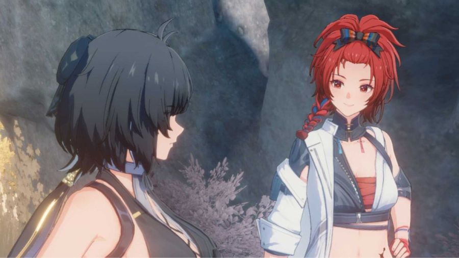 Wuthering Waves graphic settings menu Rover and Chixia in a coversation