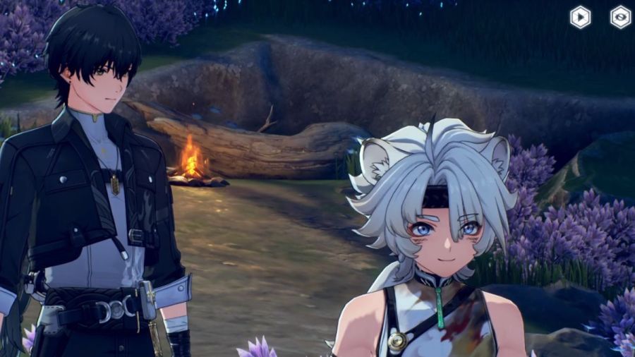 Rover and Linyang talking in Wuthering Waves