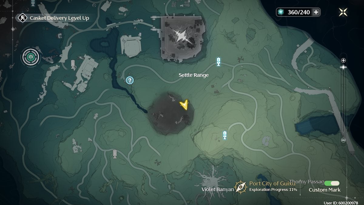 The location of the Energy Matrix puzzle near the Tempest Mephis challenge in Wuthering Waves.