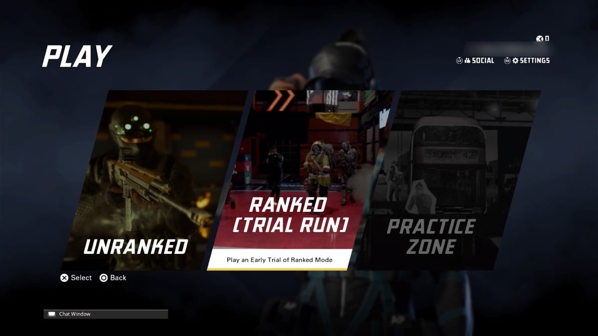 XDefiant game modes with the Practice Zone mode greyed out