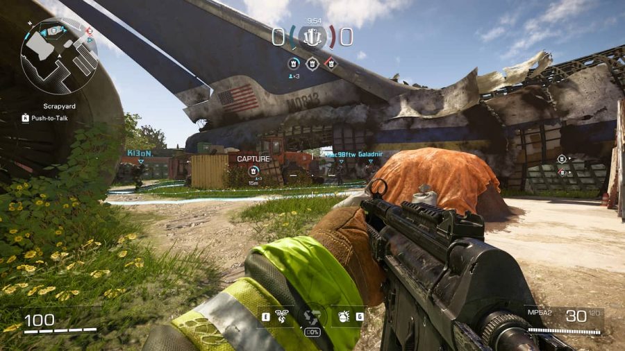 The MP5A2 submachine gun during a match of XDefiant.