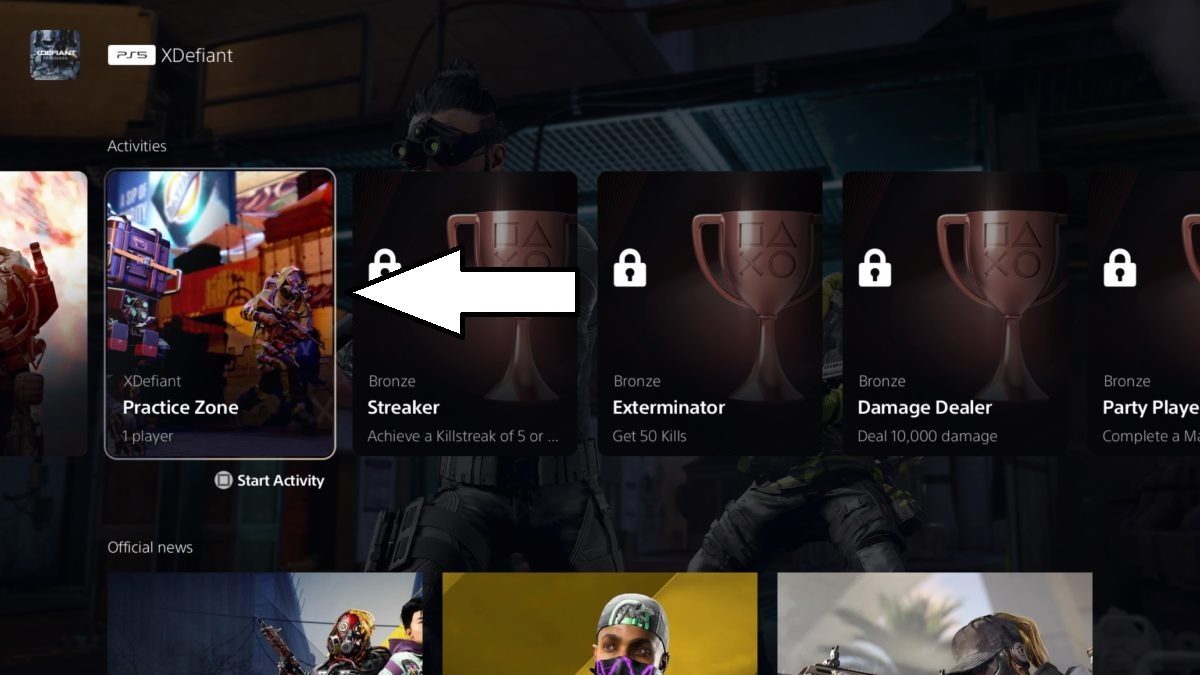 XDefiant PS5 game menu