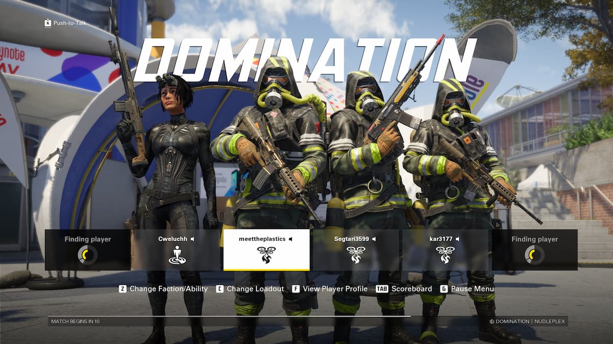 The lobby of an Unranked match of XDefiant