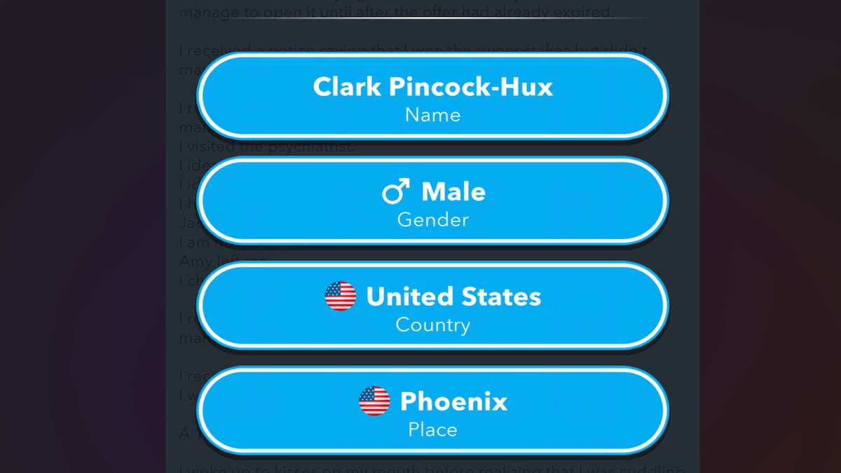 The Character creation menu in BitLife