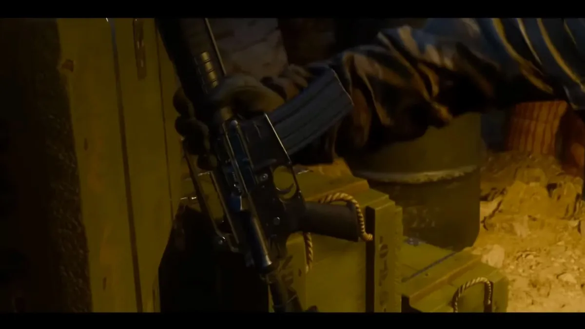 Unloaded M16 in the Black Ops 6 Trailer