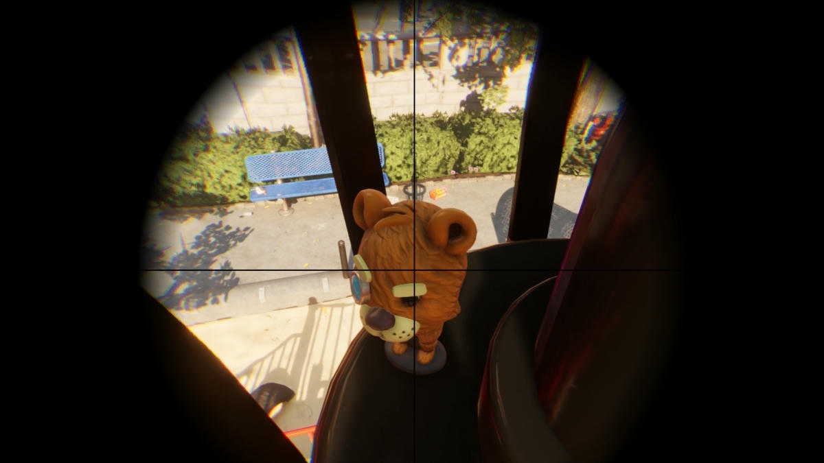 Aiming at a bobblehead in Hypercharge Unboxed