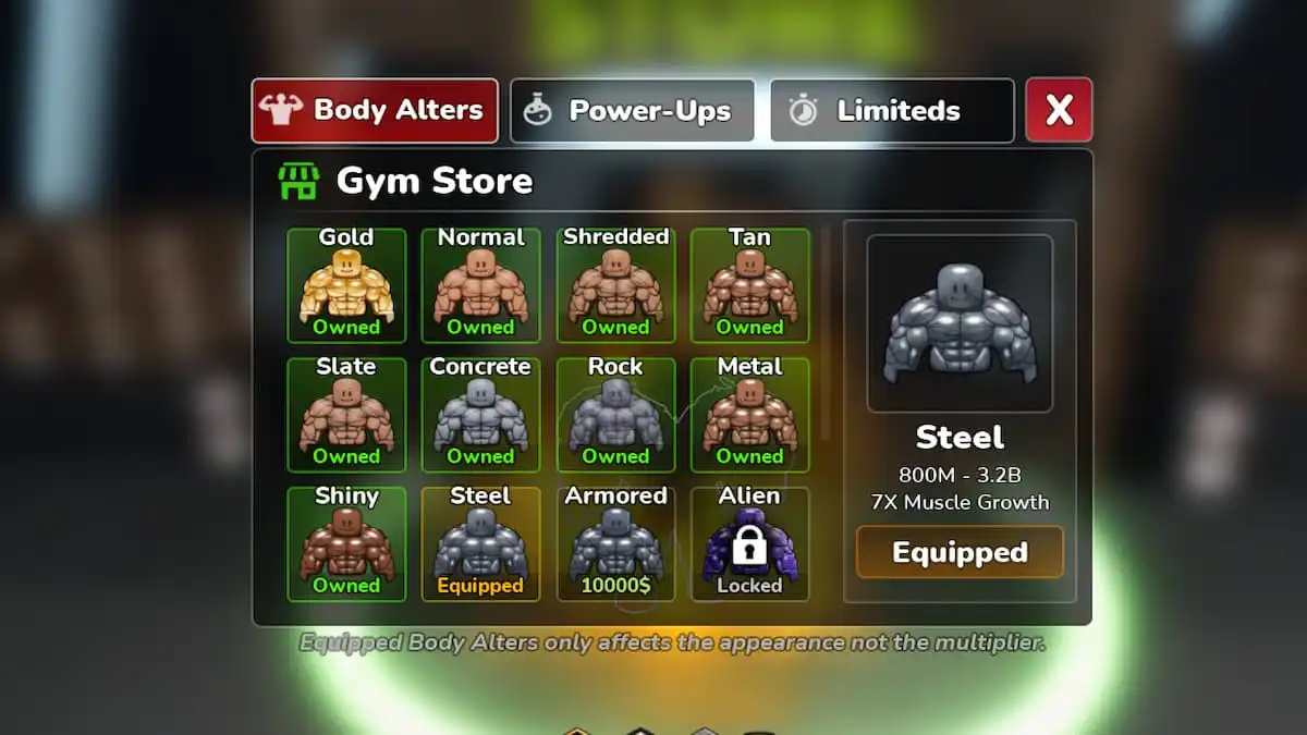 The Body Alter Store in Gym League