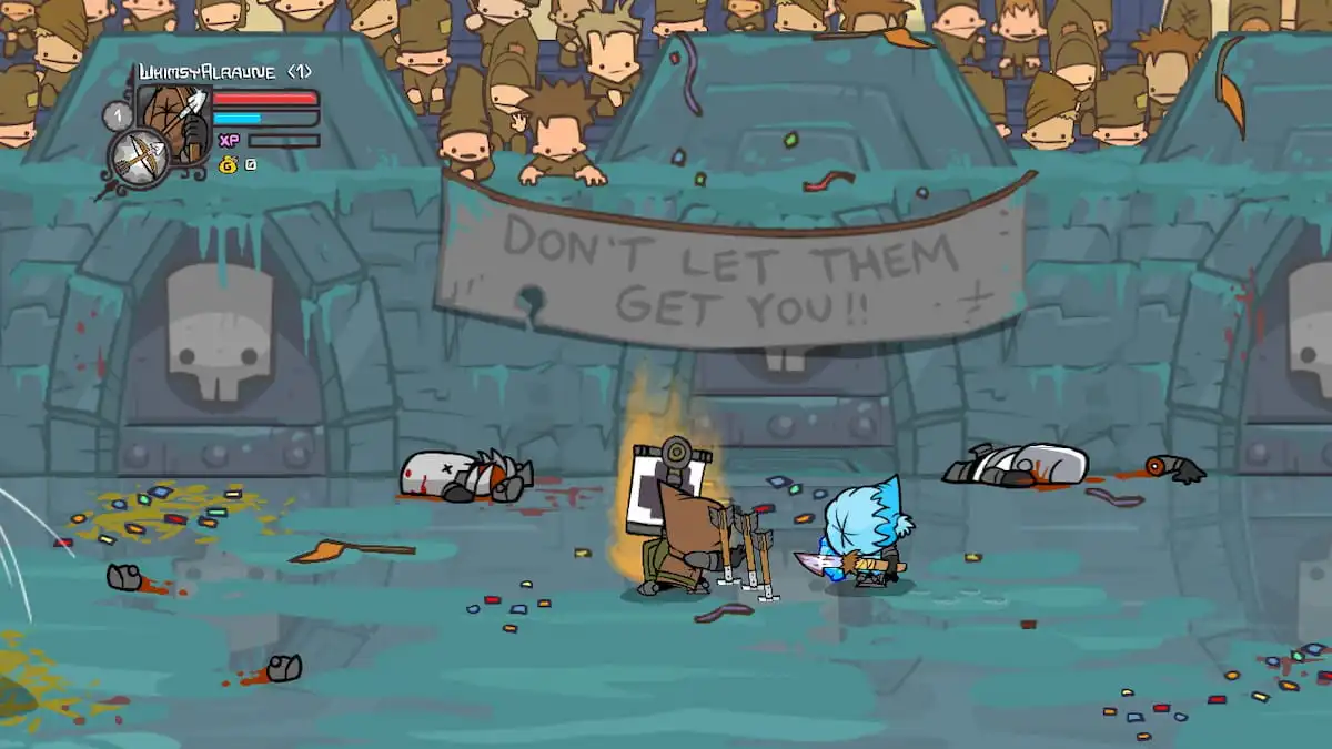 The Thief firing a volley of arrows in Castle Crashers