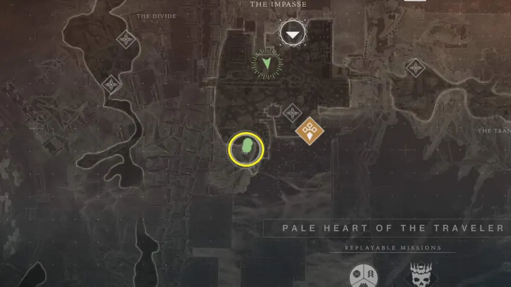 A map location for a chest in Destiny 2