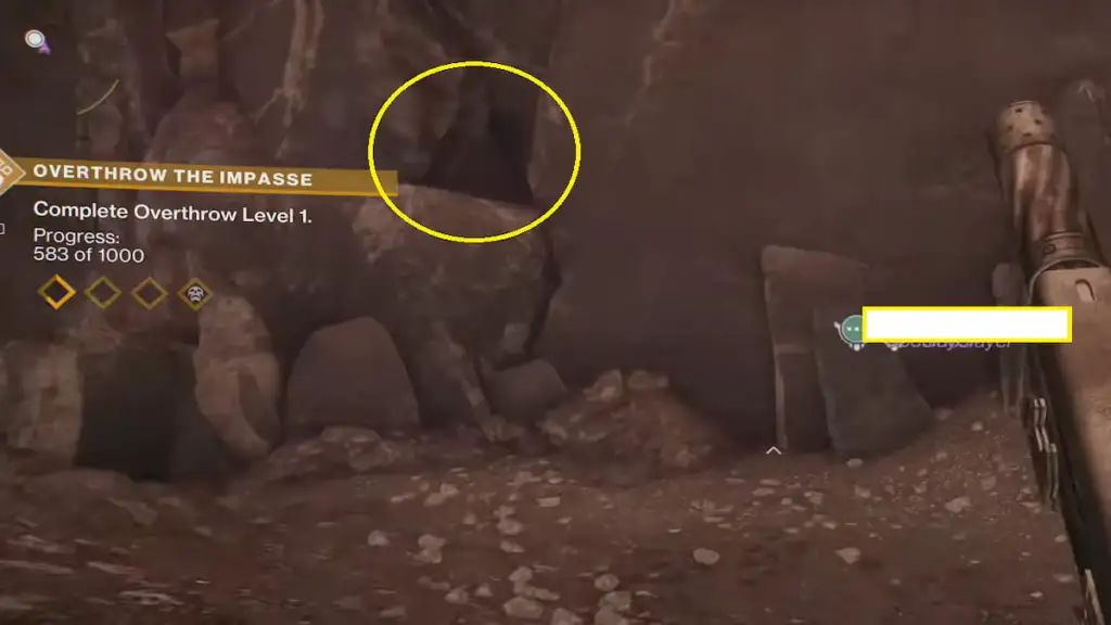 Cave opening in Destiny 2