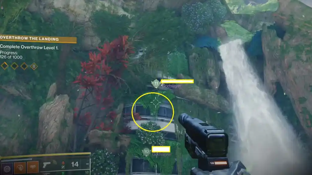 The entrance of a cave in Destiny 2