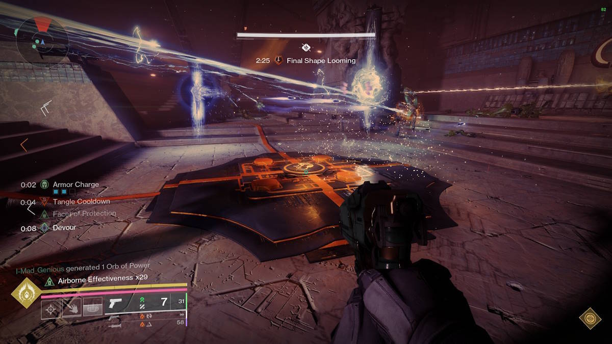 Interacting with a puzzle plate for Salvation's Edge in Destiny 2.