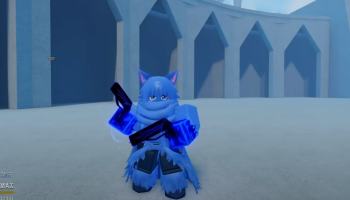 A Player holding the Starkk Gun in Grand Piece Online