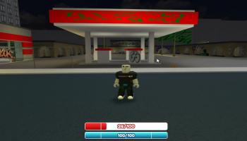 A player ready to fight in Roblox Baddies