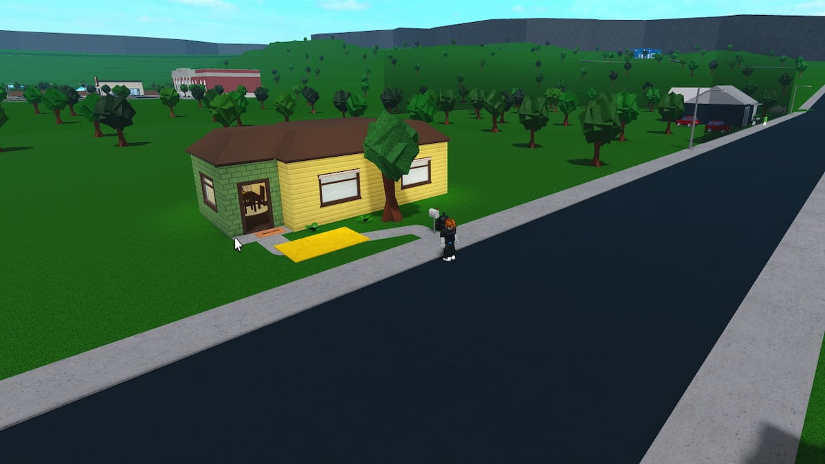 A player standing in front of his house in Bloxburg