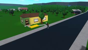 A player standing in front of his house in Bloxburg