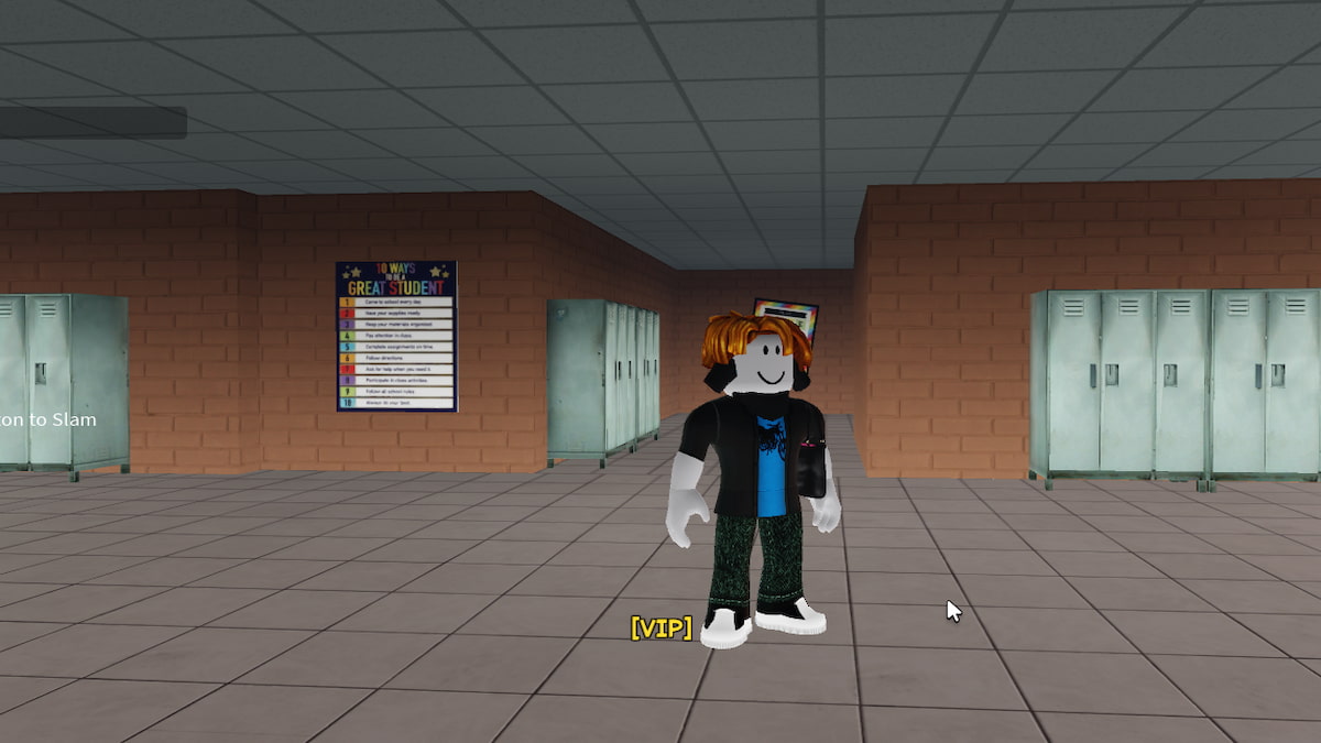 A player standing in a lobby in Roblox
