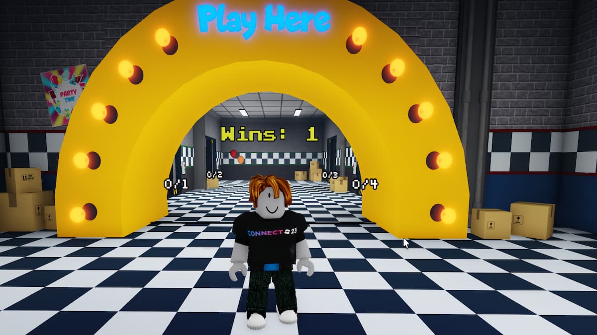 A player standing in the Five Nights TD Lobby
