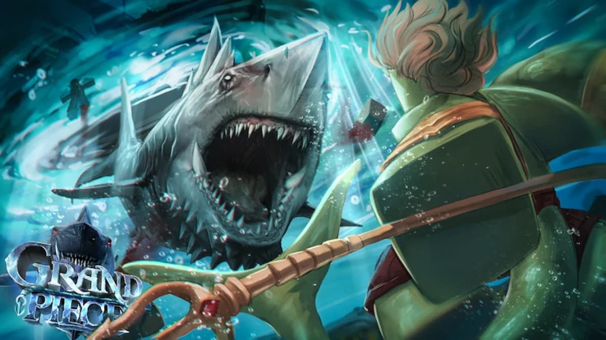 A player fighting with a shark in GPO