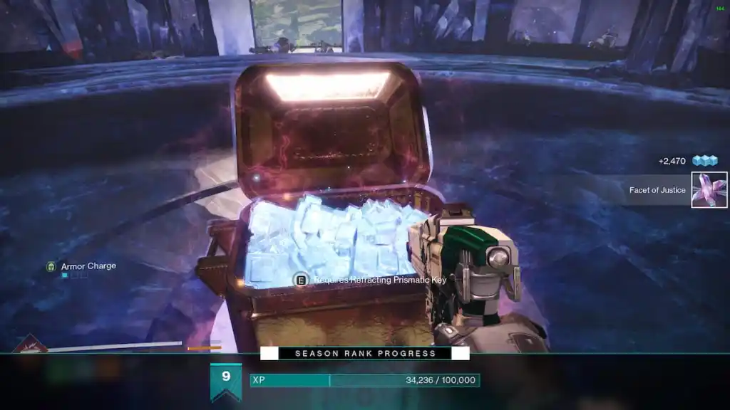 The opening of the Refracting Chest in Destiny 2