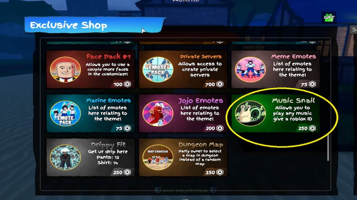 The Music Pass purchase menu in GPO