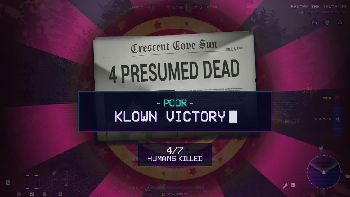 Four Human dead in Killer Klowns from Outer Space