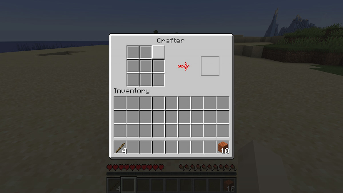 Disabling slots in a Crafter block to prevent items from being placed in them