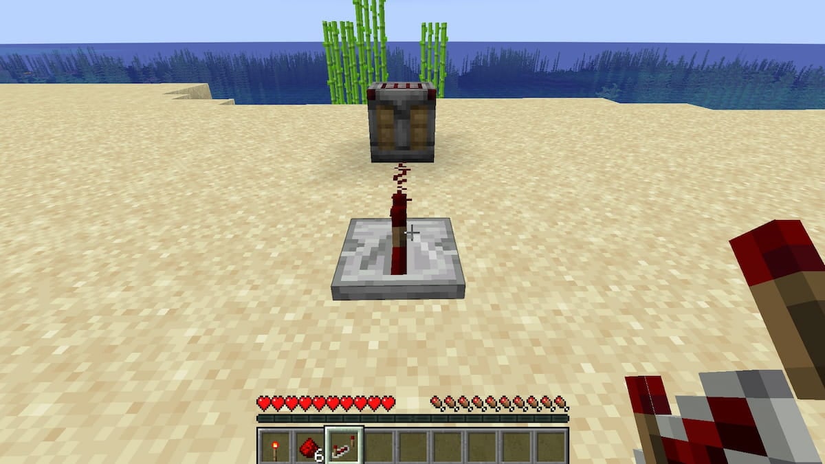 Adding the first Redstone Repeater to a Redstone Circuit powering a Crafter