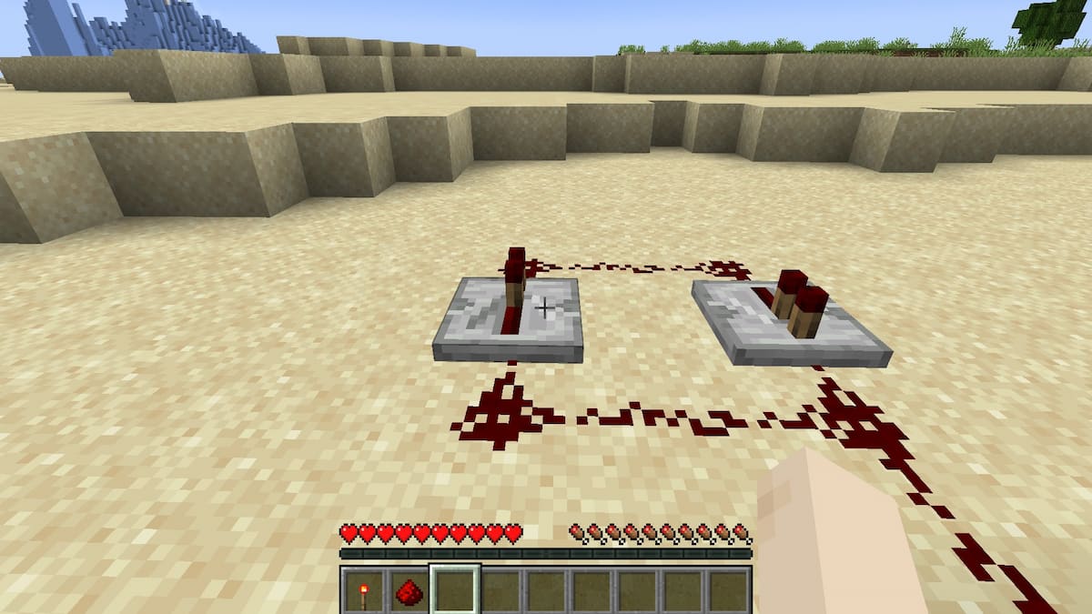 Placing the second Redstone Repeater in a Redstone Circuit