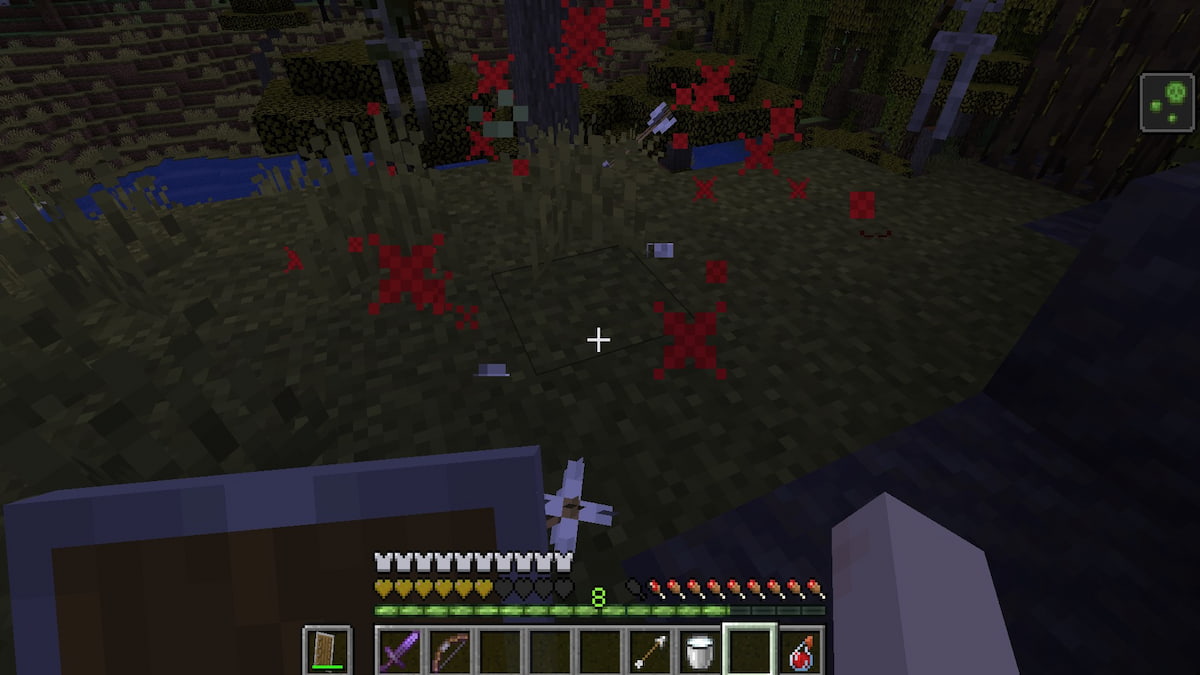 Damaging Bogged mobs with a Splash Potion of Healing in Minecraft