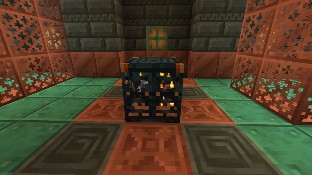 A Breeze Trial Spawner in Minecraft Trial Chambers