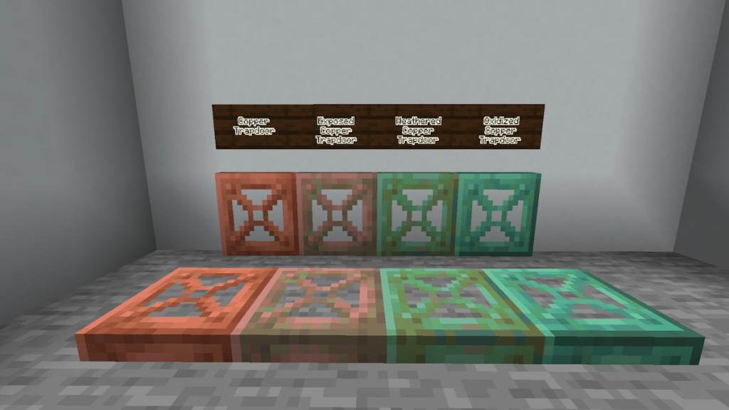Oxidizing Copper Trapdoors in Minecraft