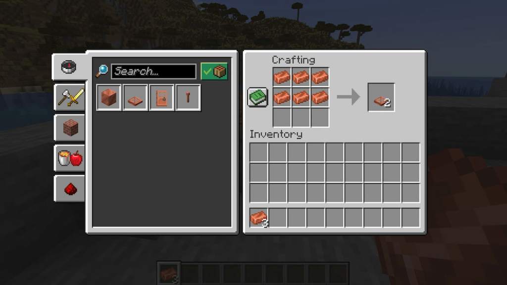 The crafting recipe for Minecraft's Copper Trapdoors
