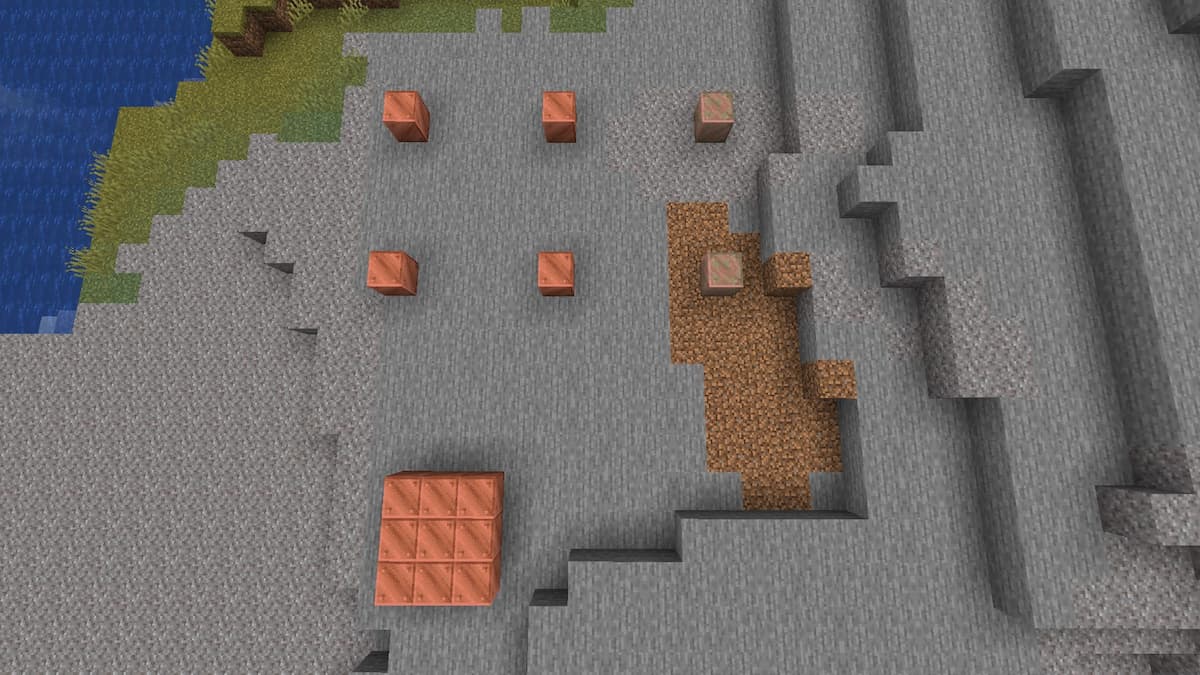 Copper blocks becoming exposed to oxidation in Minecraft