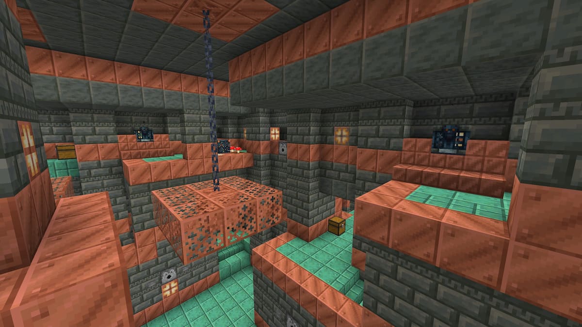 The locations of two Trial Chamber vaults in Minecraft