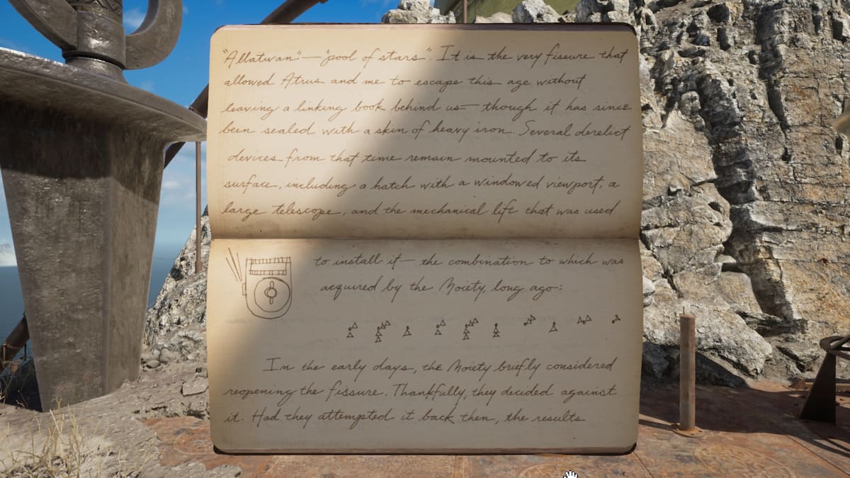 Catherine's journal code in Riven.