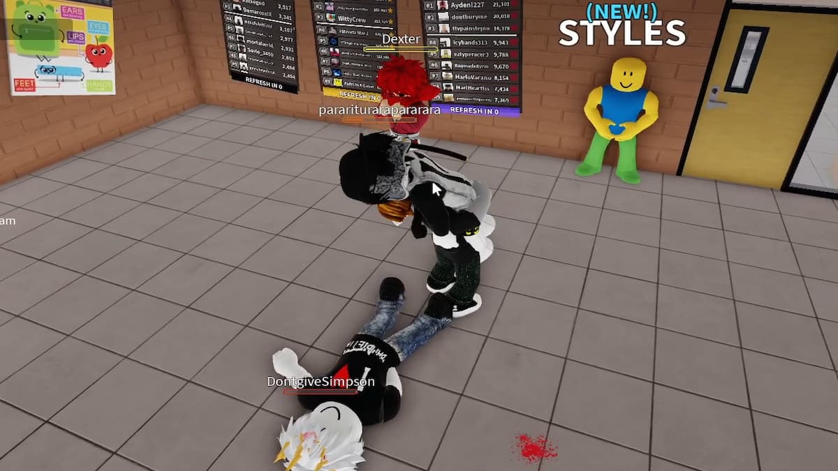 A player slamming in FIght in a School