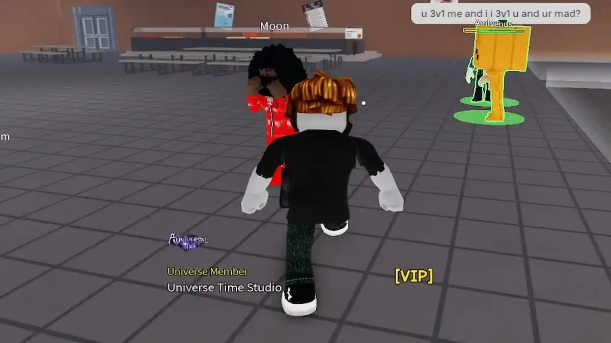 A player stomping in FIght in a School