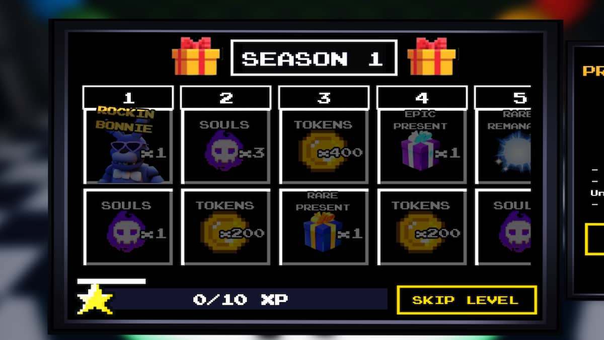 The Seasonal Rewards Menu in Five Nights TD