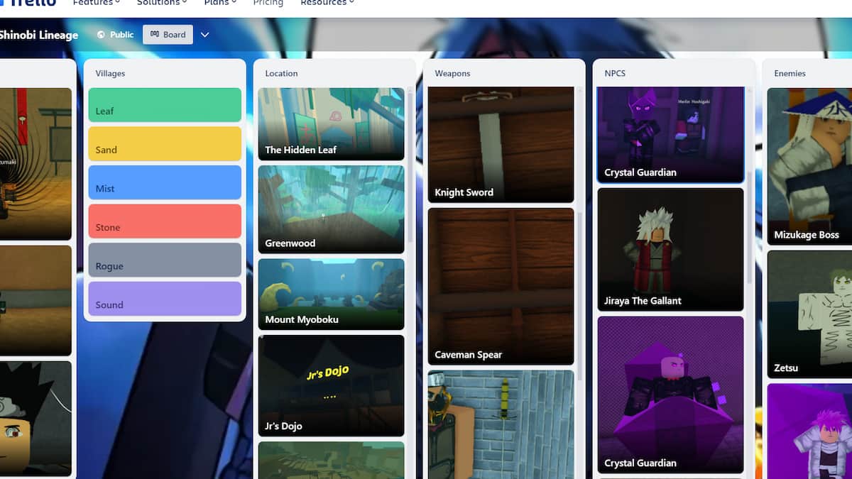 Shinobi Lineage Trello and Discord Links Pro Game Guides